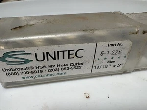 CS Unitec 6-1-226 Taglierina Anulare Acciaio Alta Velocità 13/16" x 2" Unibroach - Foto 1 di 13