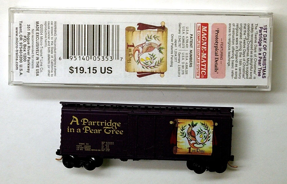 MTL Micro-Trains 21501 TDOC "Partridge in a Pear Tree" Christmas Car - Image 1 of 1