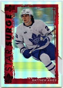 2023-24 UD HOCKEY STAR SURGE RED DIE CUT #SS15 MATTHEW KNIES ROOKIE NM-MT RAW