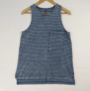 Rag & Bone / Jean Women's Small The Bowery Blue Indigo White Stripe Pocket Tank - Picture 1 of 9