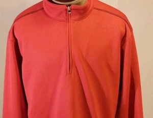 Pebble Beach Herren L rot Performance 1/4 Zip Pullover Golfjacke - Bild 1 von 6