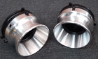 2 Polished Aluminium Nab Adaptors For Teac X-2000R Reel To Reel Tape Recorders