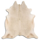 Real Cowhide Rug Champagne Size 6 by 7 ft, Top Quality, Large Size