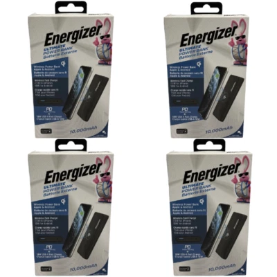 4 Pack Energizer Ultimate 10W Qi Wireless Power Bank Capacity 10000mAh Lithium - Image 1 of 3