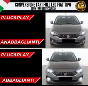 CONVERSIONE FARI FULL LED FIAT TIPO CON FARI LENTICOLARI CANBUS 6000K BIANCO  - Picture 1 of 7