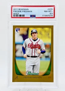 2011 Bowman #205 GOLD Freddie Freeman ROOKIE CARD RC - PSA 8.5 - Picture 1 of 2