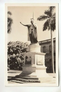 Real Photo Postcard Kamehameha Statue Honolulu HI - Picture 1 of 1