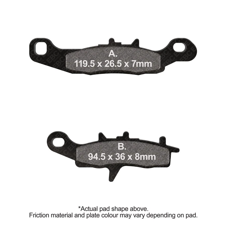 EBC Motorcycle TT Brake Pads Front Left Kawasaki KX 100 1997 - 2000 - Image 1 of 1