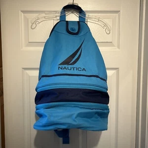 Nautica Collapsible Beach Sling Bag Cooler Tote Mesh Towel Carrier Backpack, EUC - Picture 1 of 13