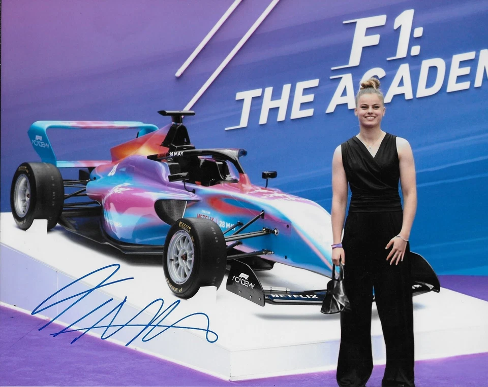 Signed Tina Hausmann Formula 1 Academy Aston Martin Racing 8x10 Photo 7 Original - Image 1 of 2