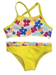 Infant & Toddler Girls Yellow Floral 2 Piece Bikini Swimming Suit - Picture 1 of 1
