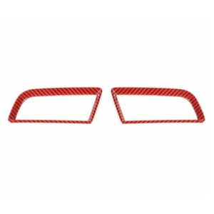 Red Carbon Fiber Dash Board Air Vent Outlet Trim Cover For Ford Mustang 2015-23 - Picture 1 of 8