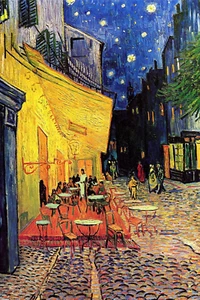 VINCENT VAN GOGH CAFE TERRAZA POR LA NOCHE CAJA DE LONA IMPRESIÓN IMAGEN A4, A3, A2, A1 - Imagen 1 de 5