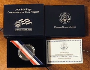 Águila calva 2008 vestido conmemorativo medio dólar prueba Estados Unidos como nuevo certificado de autenticidad OGP sin moneda - Imagen 1 de 2