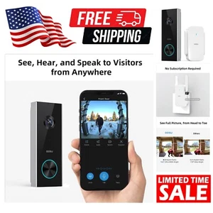 Battery-Powered 2K Video Doorbell with 166° View - Alexa & Google Compatible - Picture 1 of 8