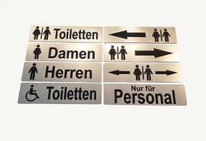 Toilettenschild Türschild Hinweisschild WC Toilette Klo Wunschtext selbstklebend - Bild 1 von 4