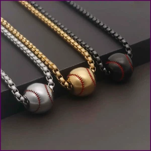 1 pieza Collar Hombre Hombre Acero Inoxidable Collar Hombre Hombre Béisbol Collares - Imagen 1 de 31