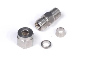Haltech 1/4in Stainless Compression 1/8in NPT Thread Fitting Kit (Incl Nut & - Picture 1 of 3