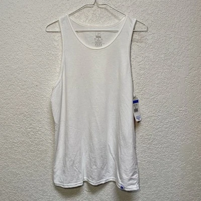 Camiseta sin mangas Russell Athletic para hombre M blanca rendimiento Dri-Power UPF 30+ sin mangas Foto 1 de 4