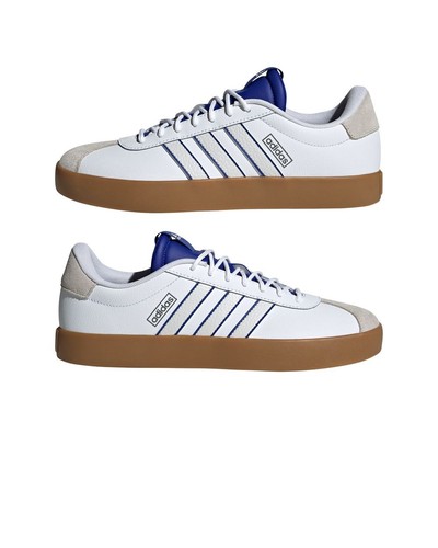 Scarpe Sneakers UOMO Adidas Pelle VL Court 3.0 Lea Bianco Blue Sportswear