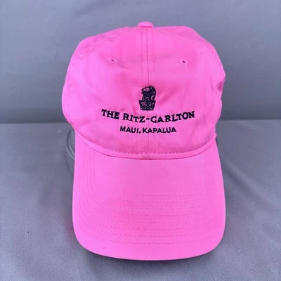 Ritz Carlton Kapalua Maui 夏威夷帽子耐克 Heritage86 粉红色绑带高尔夫帽 — 第 1/4 张图片