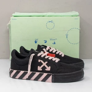 Off-White Low Vulcanized Canvas Black/Pink Sneakers, Women's 10 US (40 EU) - Picture 1 of 7
