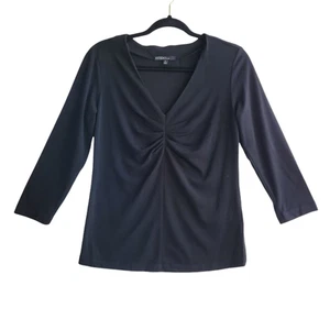 JPR Women's Ruched-Sleeve Top Black Small - Picture 1 of 8