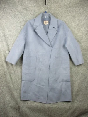 Vero Moda Your Choice Wool Coat Womens Large Blue Long Collar Pocket Button Lady - Image 1 of 4