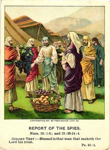 1902 Olivet Picture Card “Report of the Spies” Num. 13 Lesson - Picture 1 of 2