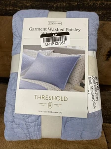 Edredón de punto cachemir lavado ropa estándar farsa - umbral - azul cielo - Imagen 1 de 8