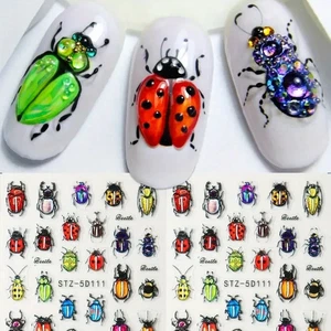 Nail Art Sticker Käfer Käfer Insekt 🪲 3D Effekt bunt glänzend Aufkleber 💅 - Bild 1 von 3