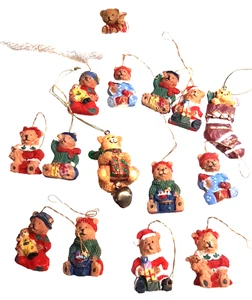 Adornos de árbol de Navidad miniatura vintage OSITOS DE PELUCHE - 15 piezas - - Imagen 1 de 5