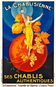 La Chablisienne French Wine Vintage Liquor Advertising Giclee Canvas Print 26x40 - Picture 1 of 2