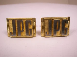 JPG Monogram Initial Letter Font Name Vintage HICKOK USA Cuff Links - Picture 1 of 7