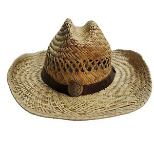 DPC Dorfman Pacific Co Straw Western Hat Tan/Brown size Large Hawaiian Tropic 
