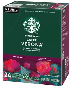 3 Pack Starbucks K-Cup Coffee Pods, Caffe Verona, Dark Roast, 3 boxes x 24 Ct - Picture 1 of 7