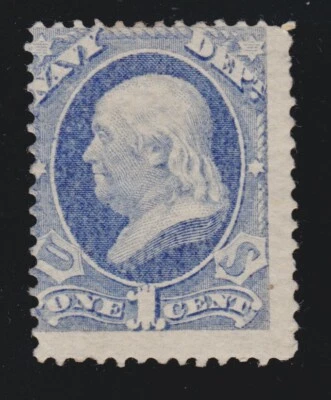 US O35 1c Navy Department Official Mint VG-F OG NH SCV $350 - Image 1 of 2