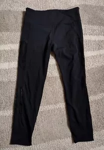 Ziya Leggings Women Size 12 Active Black Yoga Athletic Mid Rise Metallic - Picture 1 of 11