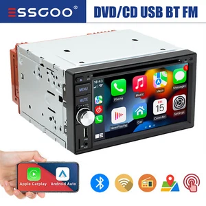 Radio estéreo para automóvil Doble Din de 6" con reproductor de CD/DVD, Apple CarPlay y Android Auto - Imagen 1 de 15