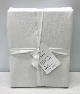 NEW Pottery Barn Belgian Flax Linen 3-in-1 BLACKOUT Curtain~50" x 108"~White - Picture 1 of 3