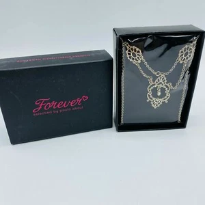 Avon FOREVER PAULA ABDUL Filigree Embellished NECKLACE Goldtone New in BOX - Picture 1 of 4