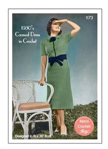 1930's Casual Dress Vintage Crochet Pattern - Copy - Picture 1 of 2