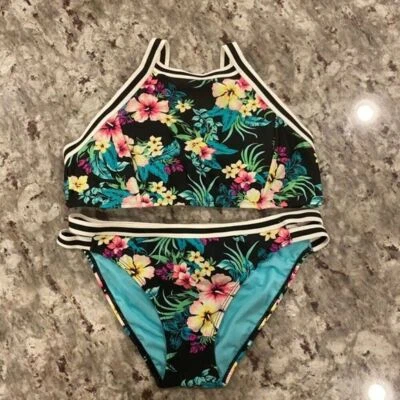 Traje de baño Xhilaration bikini parte superior e inferior - talla L - floral multicolor Foto 1 de 4