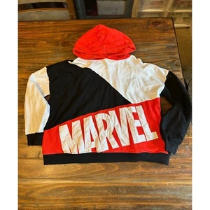 Marvel Hoodie Disney Pullover Color Block Logo Red/Black/White Size Large Adults - Picture 1 of 10