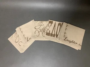 Pottery Barn Napkins Love Laughter Happiness 10 X 10 Square - QTY 5 - Picture 1 of 5