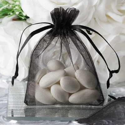50 pcs 3x4 inch ORGANZA BAGS - Wedding FAVORS Drawstring Gift Pouch Packaging - Image 1 of 4