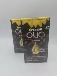 2X-Garnier Olia Oil Powered 5.0 Medium Brown Permanent Hair Color - 1.0 ct - Picture 1 of 3