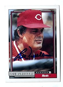 LOU PINIELLA SIGNED Topps 1992 Card AUTOGRAPH Cincinnati Reds Manager - Picture 1 of 2