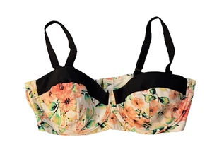 Ava & Viv Pink & Black Floral Underwire Bikini Swim Top 24W - Picture 1 of 4