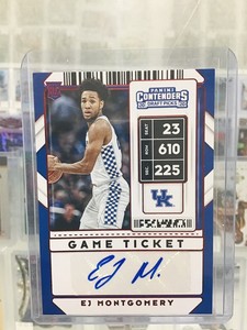 EJ Montgomery 2020 Contenders Draft Picks Game Ticket Red Auto #122 Autograph🔥